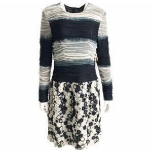 Samuel Dong Black and White Midi Dress